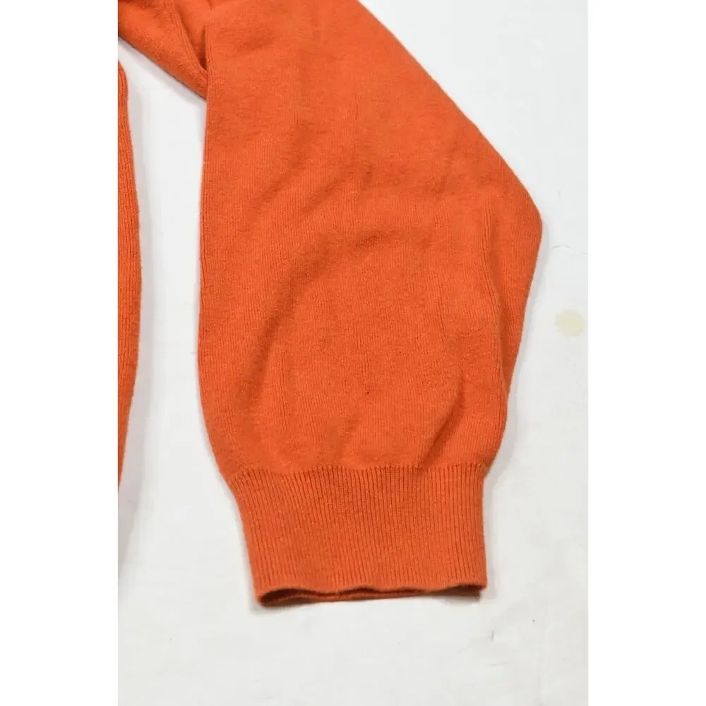 Polo Ralph Lauren Sweater Mens XL Orange Pima Cotton V-Neck Long Sleeve Pullover